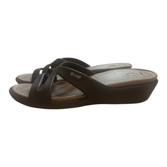 Crocs Women's Brown Wedge Sandals - Picture 5 of 7